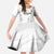 Custom New Caledonia Football Kid Short Sleeve Dress Allez Les Cagous White Version - Polynesian Pride