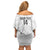 Custom New Caledonia Football Off Shoulder Short Dress Allez Les Cagous White Version - Polynesian Pride