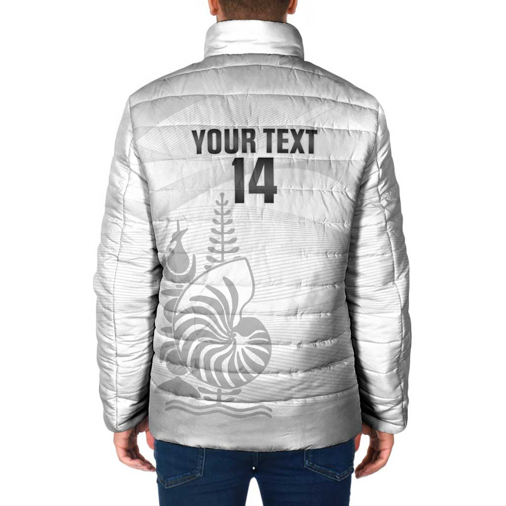 Custom New Caledonia Football Padded Jacket Allez Les Cagous White Version - Polynesian Pride