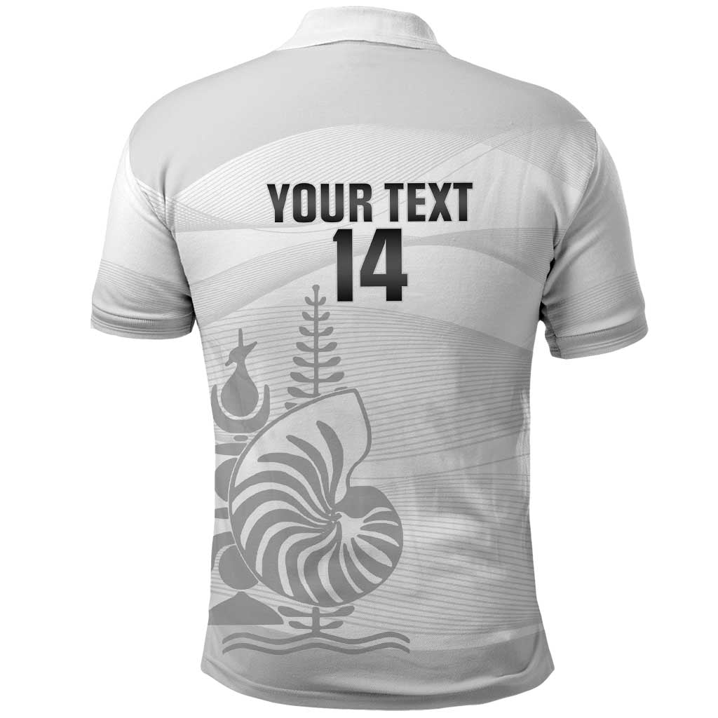 Custom New Caledonia Football Polo Shirt Allez Les Cagous White Version - Polynesian Pride