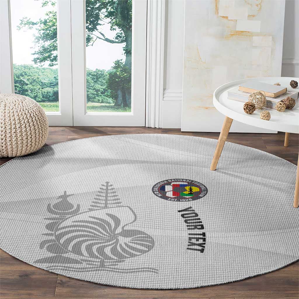 Custom New Caledonia Football Round Carpet Allez Les Cagous White Version - Polynesian Pride