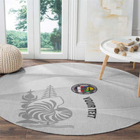 Custom New Caledonia Football Round Carpet Allez Les Cagous White Version - Polynesian Pride