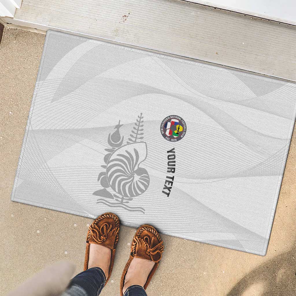 Custom New Caledonia Football Rubber Doormat Allez Les Cagous White Version - Polynesian Pride