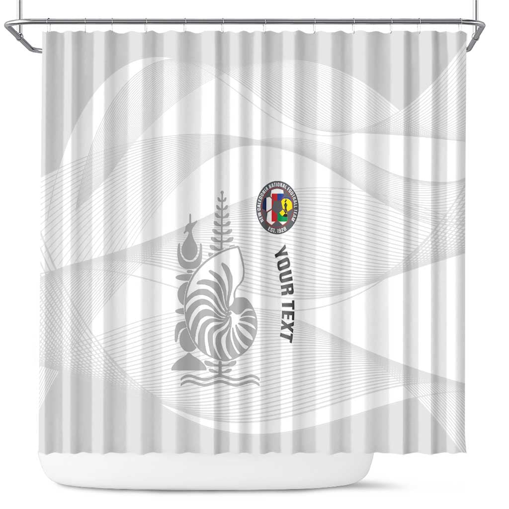 Custom New Caledonia Football Shower Curtain Allez Les Cagous White Version - Polynesian Pride