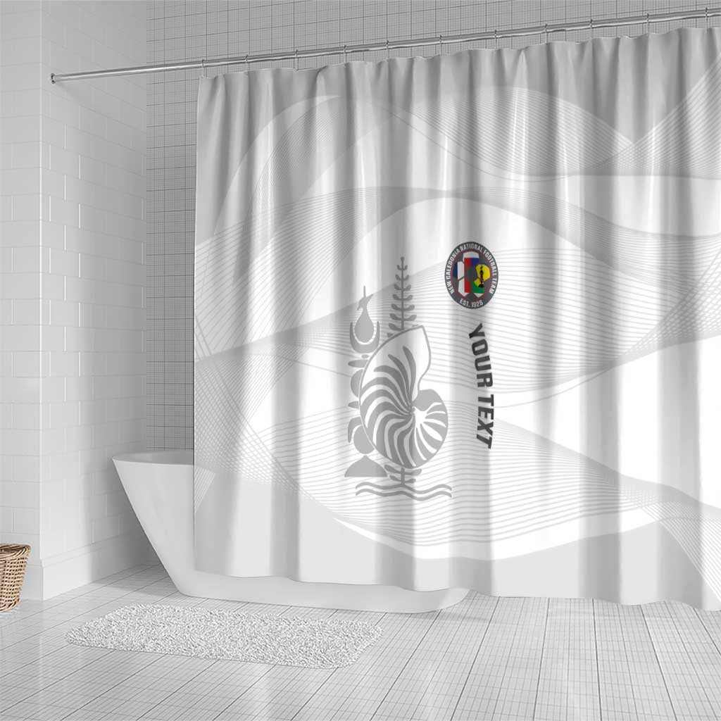 Custom New Caledonia Football Shower Curtain Allez Les Cagous White Version - Polynesian Pride