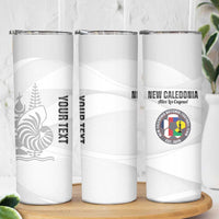 Custom New Caledonia Football Skinny Tumbler Allez Les Cagous White Version - Polynesian Pride
