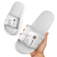 Custom New Caledonia Football Slide Sandals Allez Les Cagous White Version - Polynesian Pride