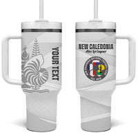 Custom New Caledonia Football Tumbler With Handle Allez Les Cagous White Version - Polynesian Pride