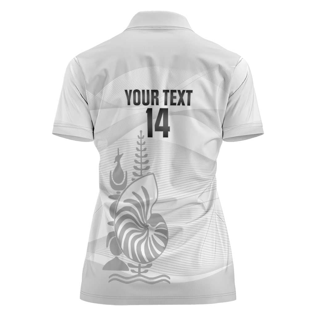 Custom New Caledonia Football Women Polo Shirt Allez Les Cagous White Version - Polynesian Pride