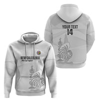 Custom New Caledonia Football Zip Hoodie Allez Les Cagous White Version - Polynesian Pride