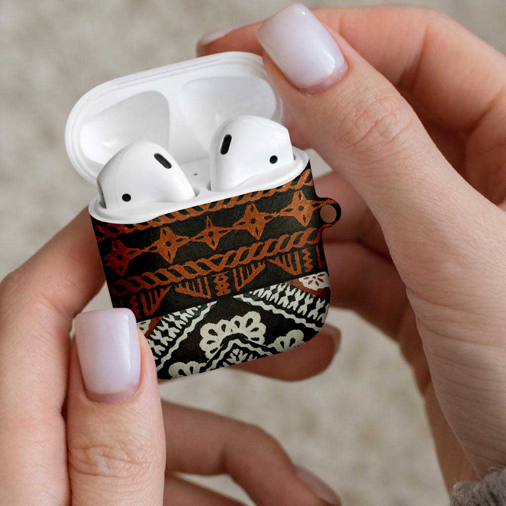 Bula Fiji Tapa AirPods Case Fijian Masi Vintage Vibes - Polynesian Pride
