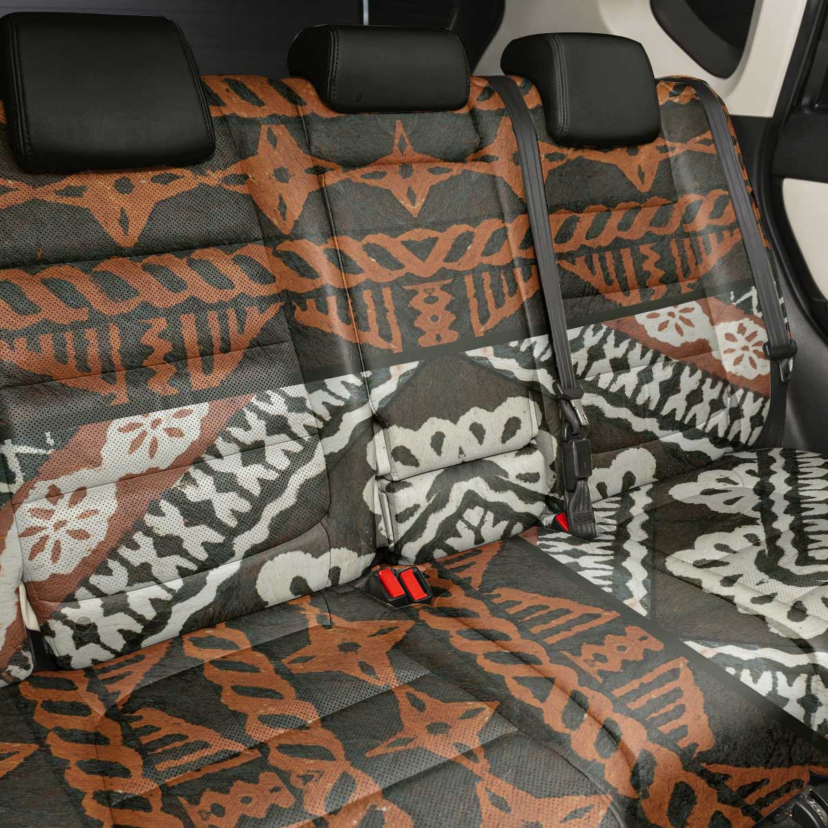 Bula Fiji Tapa Back Car Seat Cover Fijian Masi Vintage Vibes - Polynesian Pride