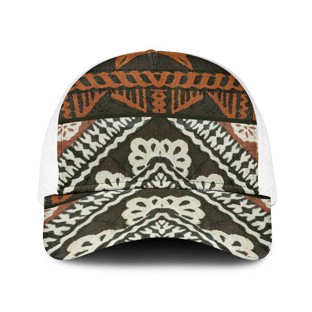 Bula Fiji Tapa Baseball Net Cap Fijian Masi Vintage Vibes - Polynesian Pride