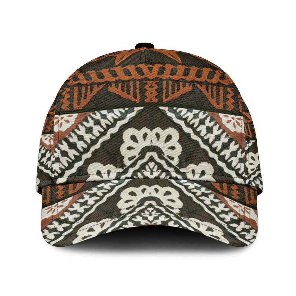 Bula Fiji Tapa Classic Cap Fijian Masi Vintage Vibes - Polynesian Pride