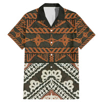 Bula Fiji Tapa Family Matching Mermaid Dress and Hawaiian Shirt Fijian Masi Vintage Vibes LT14 Dad's Shirt - Short Sleeve Brown - Polynesian Pride