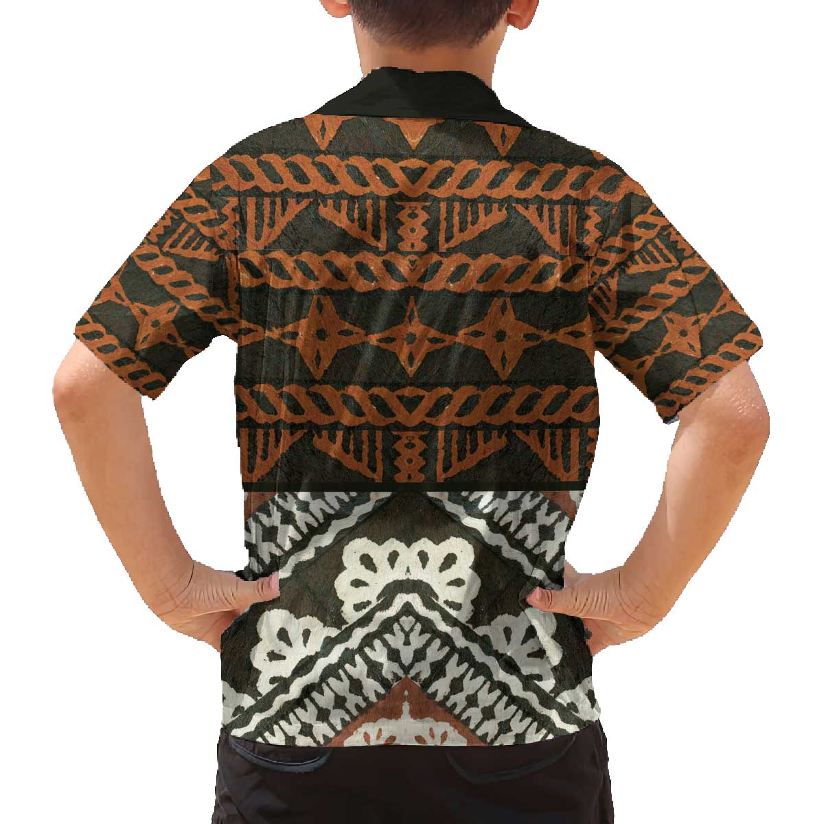 Bula Fiji Tapa Family Matching Off The Shoulder Long Sleeve Dress and Hawaiian Shirt Fijian Masi Vintage Vibes LT14 - Polynesian Pride