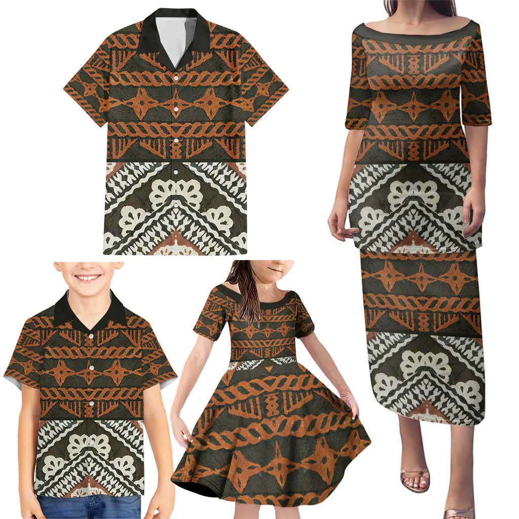 Bula Fiji Tapa Family Matching Puletasi and Hawaiian Shirt Fijian Masi Vintage Vibes LT14 - Polynesian Pride