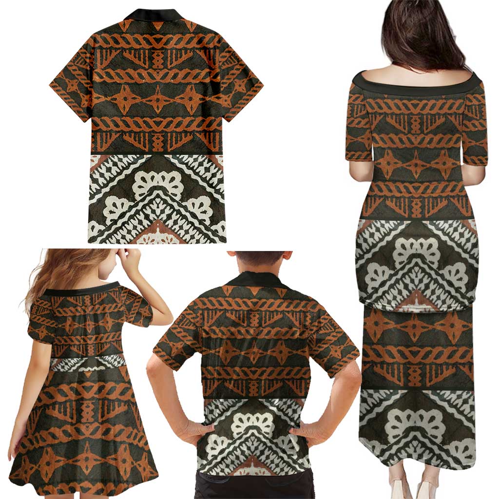 Bula Fiji Tapa Family Matching Puletasi and Hawaiian Shirt Fijian Masi Vintage Vibes LT14 - Polynesian Pride