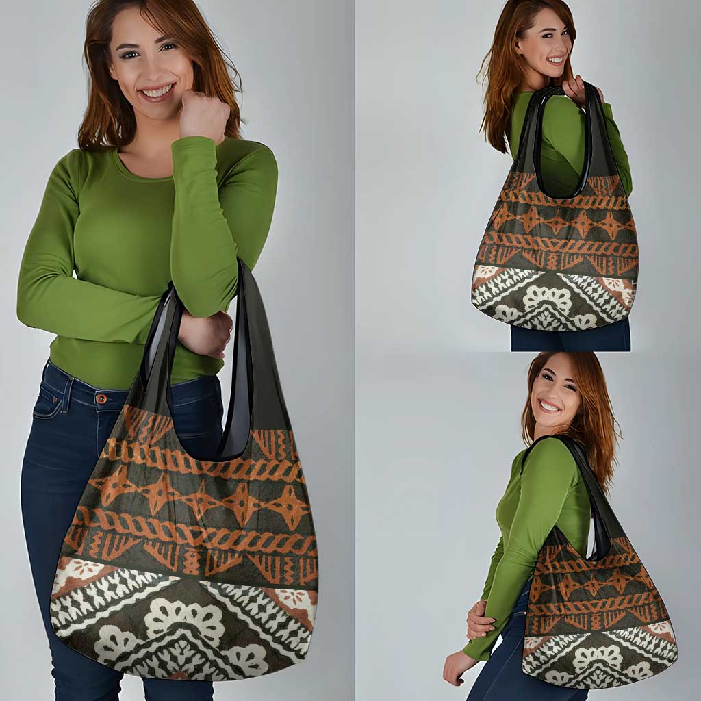 Bula Fiji Tapa Grocery Bag Fijian Masi Vintage Vibes - Polynesian Pride