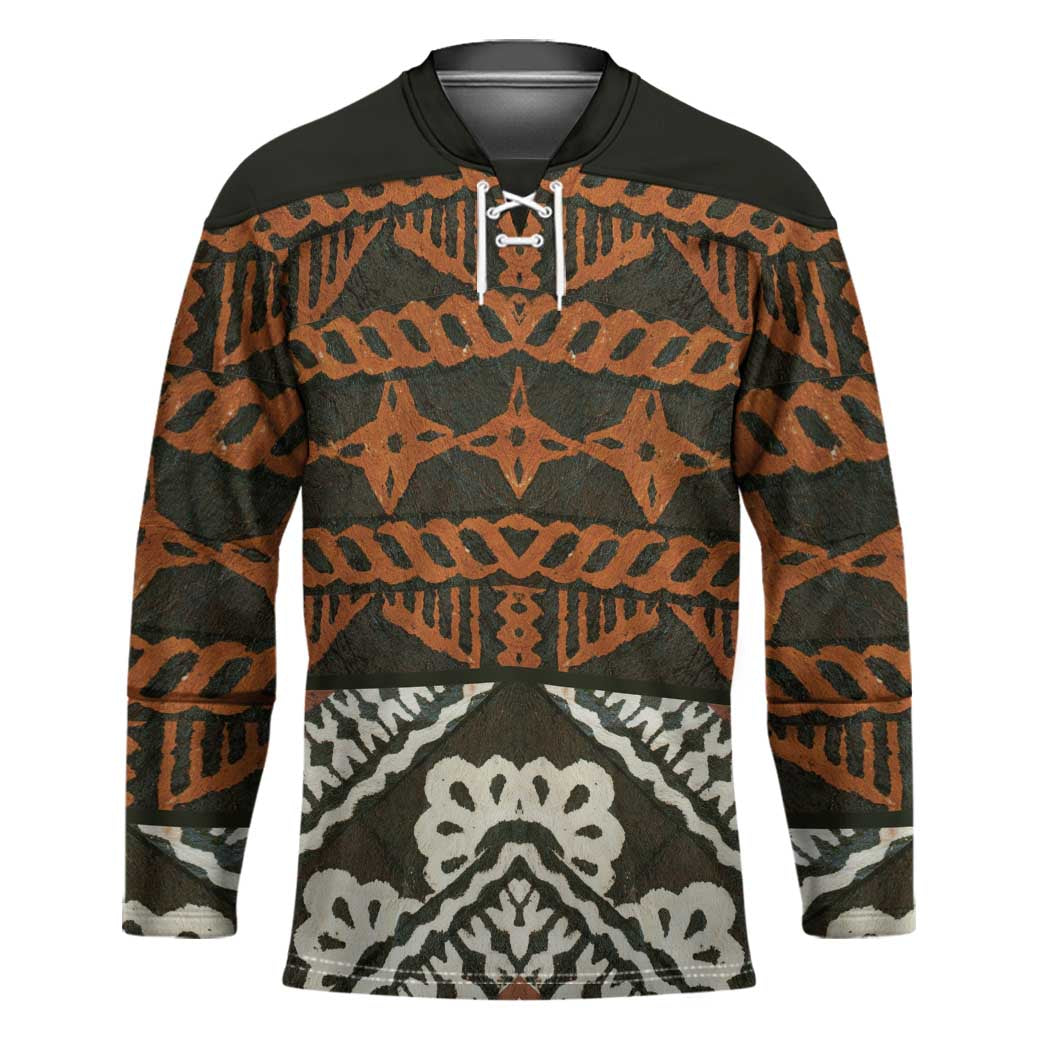 Bula Fiji Tapa Hockey Jersey Fijian Masi Vintage Vibes - Polynesian Pride