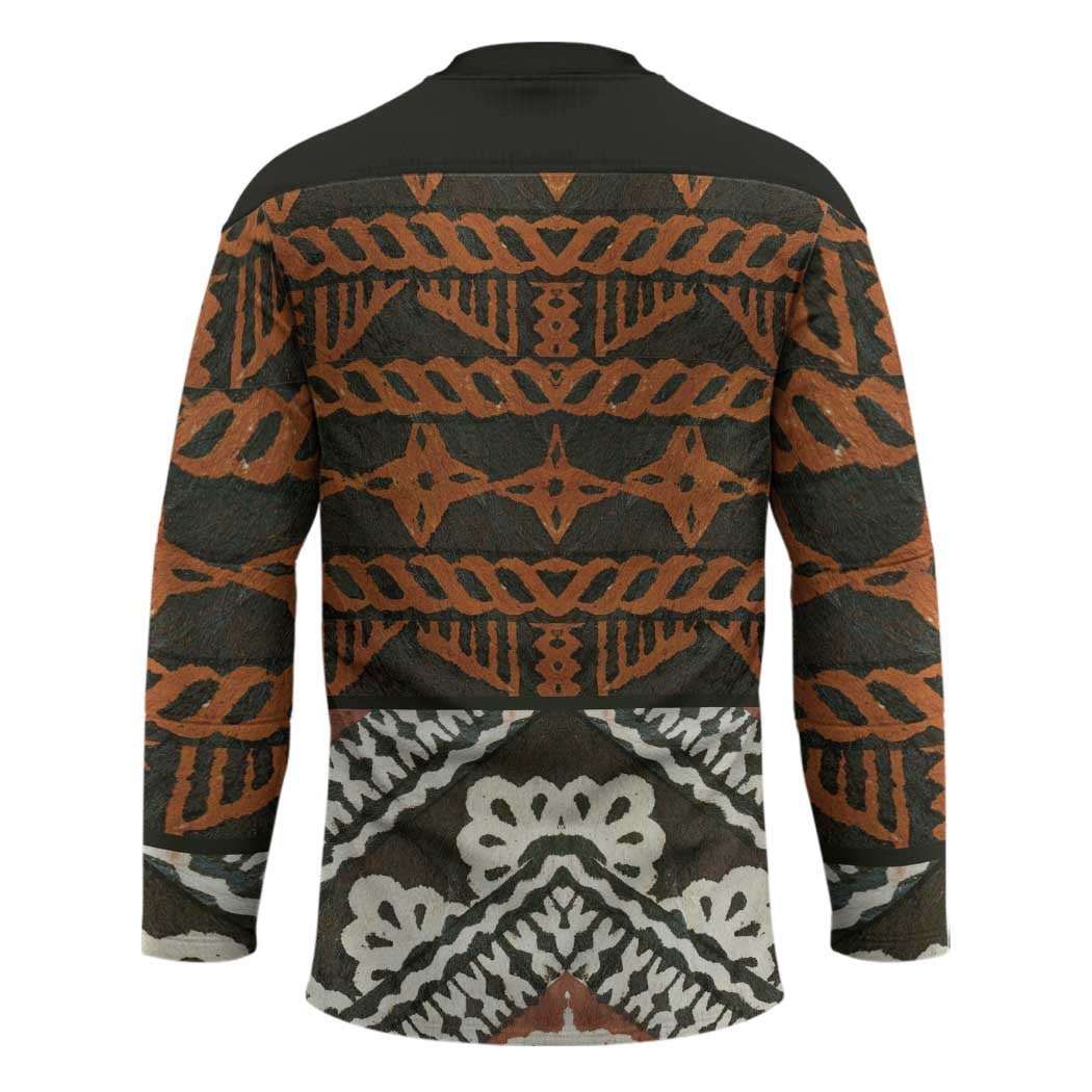 Bula Fiji Tapa Hockey Jersey Fijian Masi Vintage Vibes - Polynesian Pride