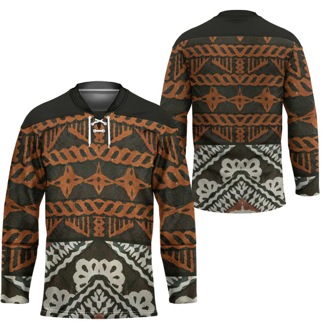 Bula Fiji Tapa Hockey Jersey Fijian Masi Vintage Vibes - Polynesian Pride