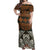 Bula Fiji Tapa Off Shoulder Maxi Dress Fijian Masi Vintage Vibes - Polynesian Pride