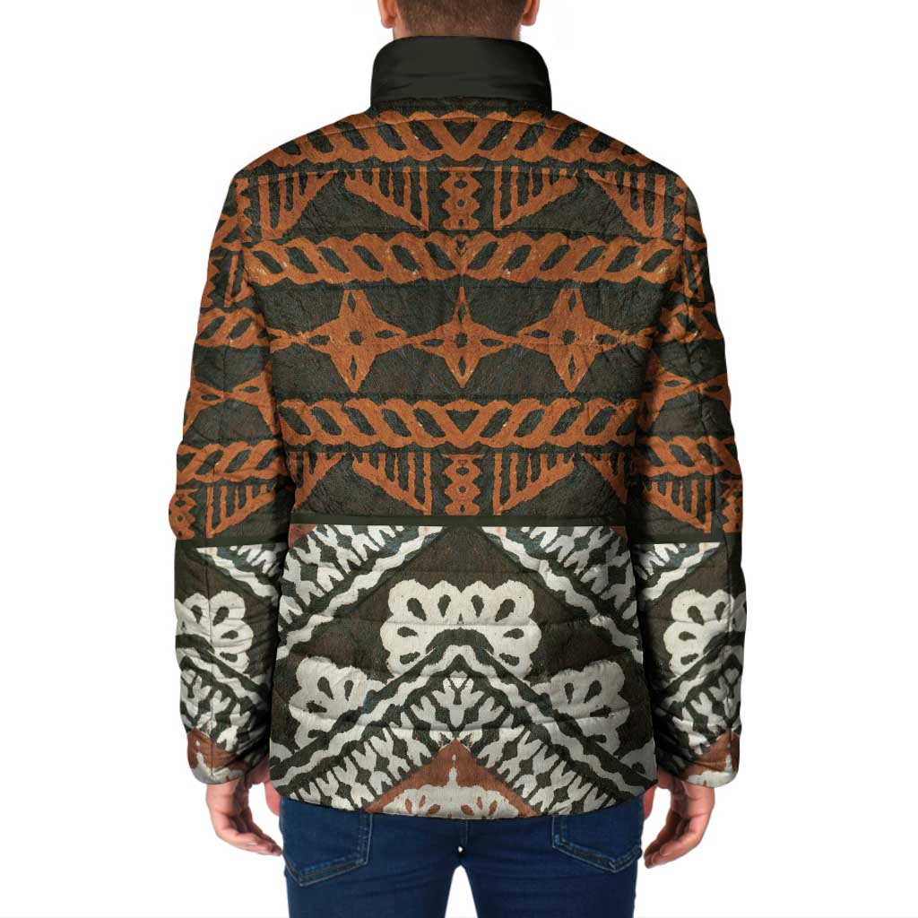 Bula Fiji Tapa Padded Jacket Fijian Masi Vintage Vibes LT14 - Polynesian Pride