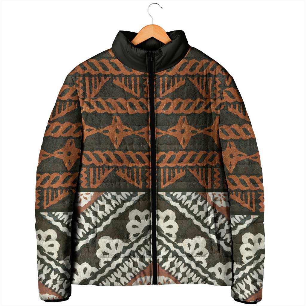 Bula Fiji Tapa Padded Jacket Fijian Masi Vintage Vibes LT14 - Polynesian Pride