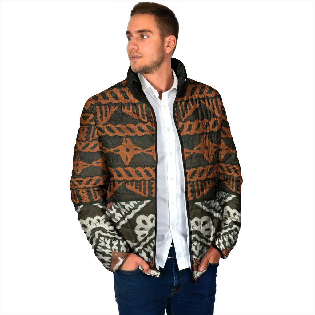 Bula Fiji Tapa Padded Jacket Fijian Masi Vintage Vibes LT14 - Polynesian Pride