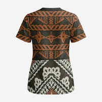 Bula Fiji Tapa Scrub Top Fijian Masi Vintage Vibes LT14 - Polynesian Pride