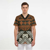 Bula Fiji Tapa Scrub Top Fijian Masi Vintage Vibes LT14 - Polynesian Pride