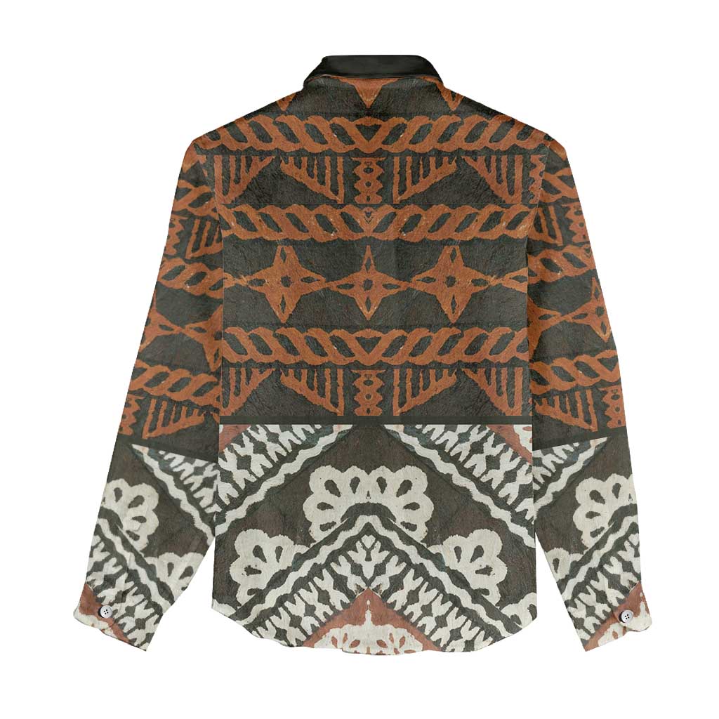 Bula Fiji Tapa Women Casual Shirt Fijian Masi Vintage Vibes LT14 - Polynesian Pride