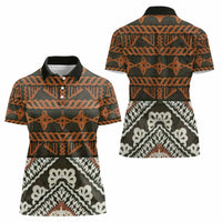Bula Fiji Tapa Women Polo Shirt Fijian Masi Vintage Vibes LT14 - Polynesian Pride