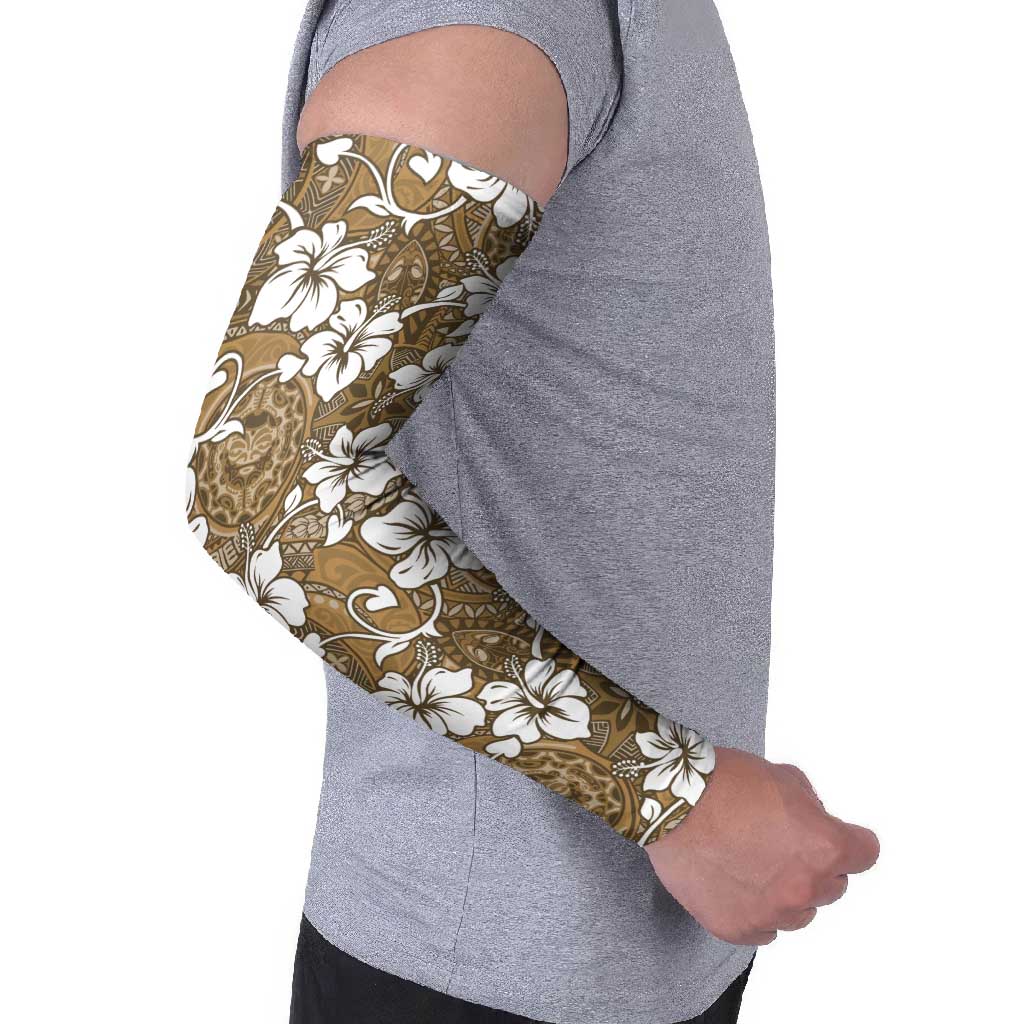 Kuvui Bula Fiji Arm Sleeves Fijian Tapa Seamless Hibiscus - Polynesian Pride