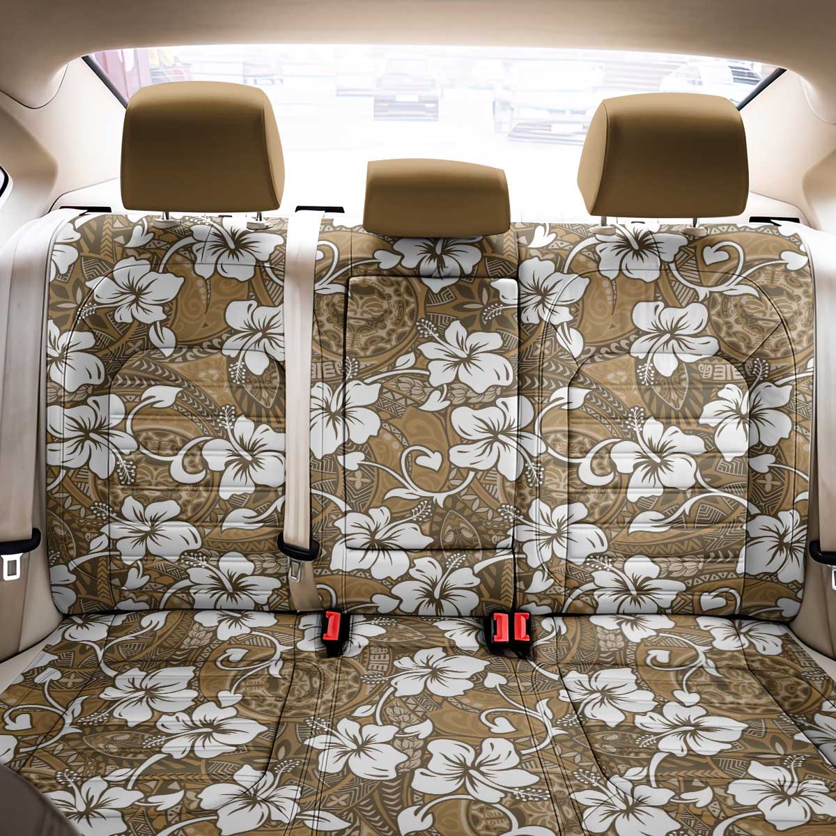 Kuvui Bula Fiji Back Car Seat Cover Fijian Tapa Seamless Hibiscus - Polynesian Pride