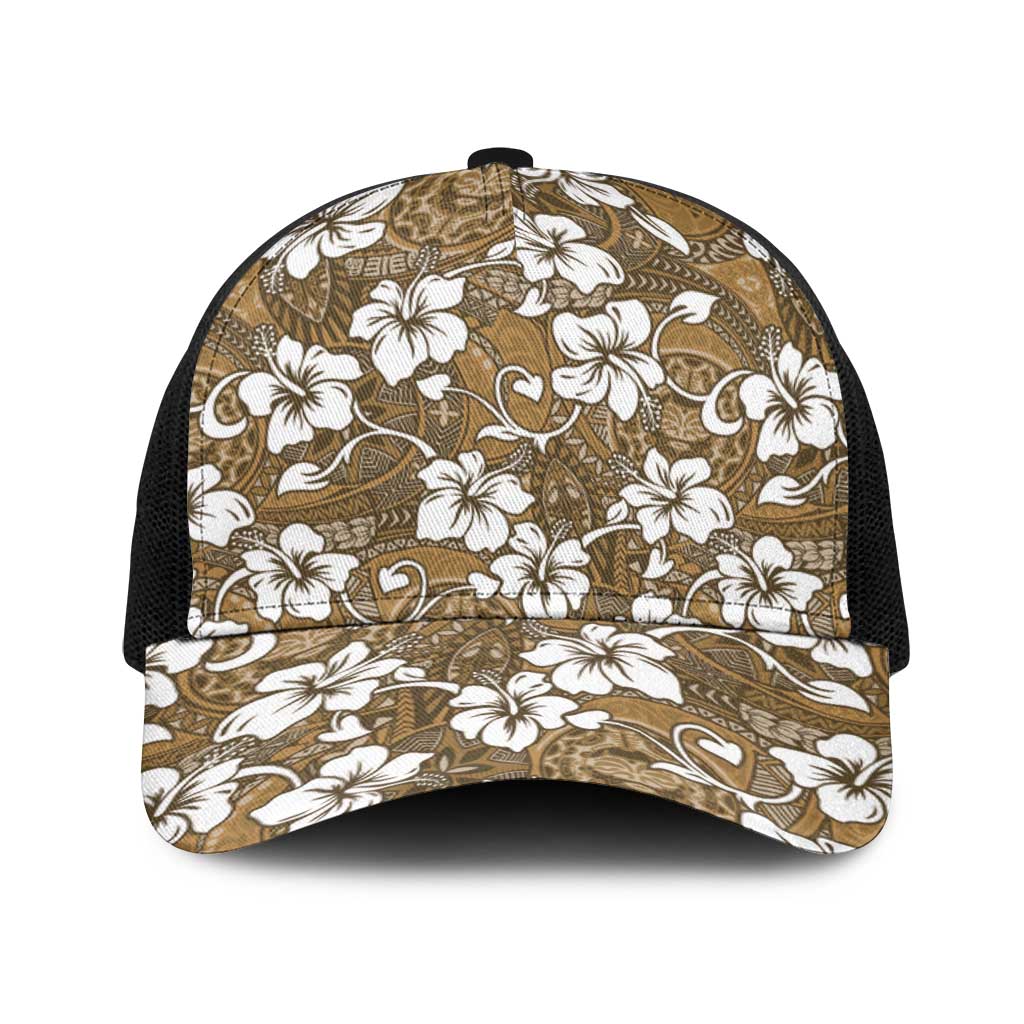 Kuvui Bula Fiji Baseball Net Cap Fijian Tapa Seamless Hibiscus - Polynesian Pride