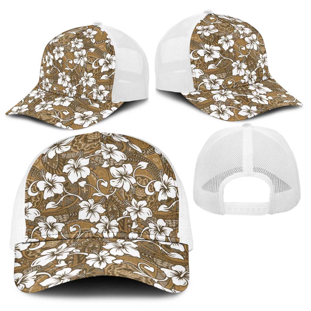 Kuvui Bula Fiji Baseball Net Cap Fijian Tapa Seamless Hibiscus - Polynesian Pride