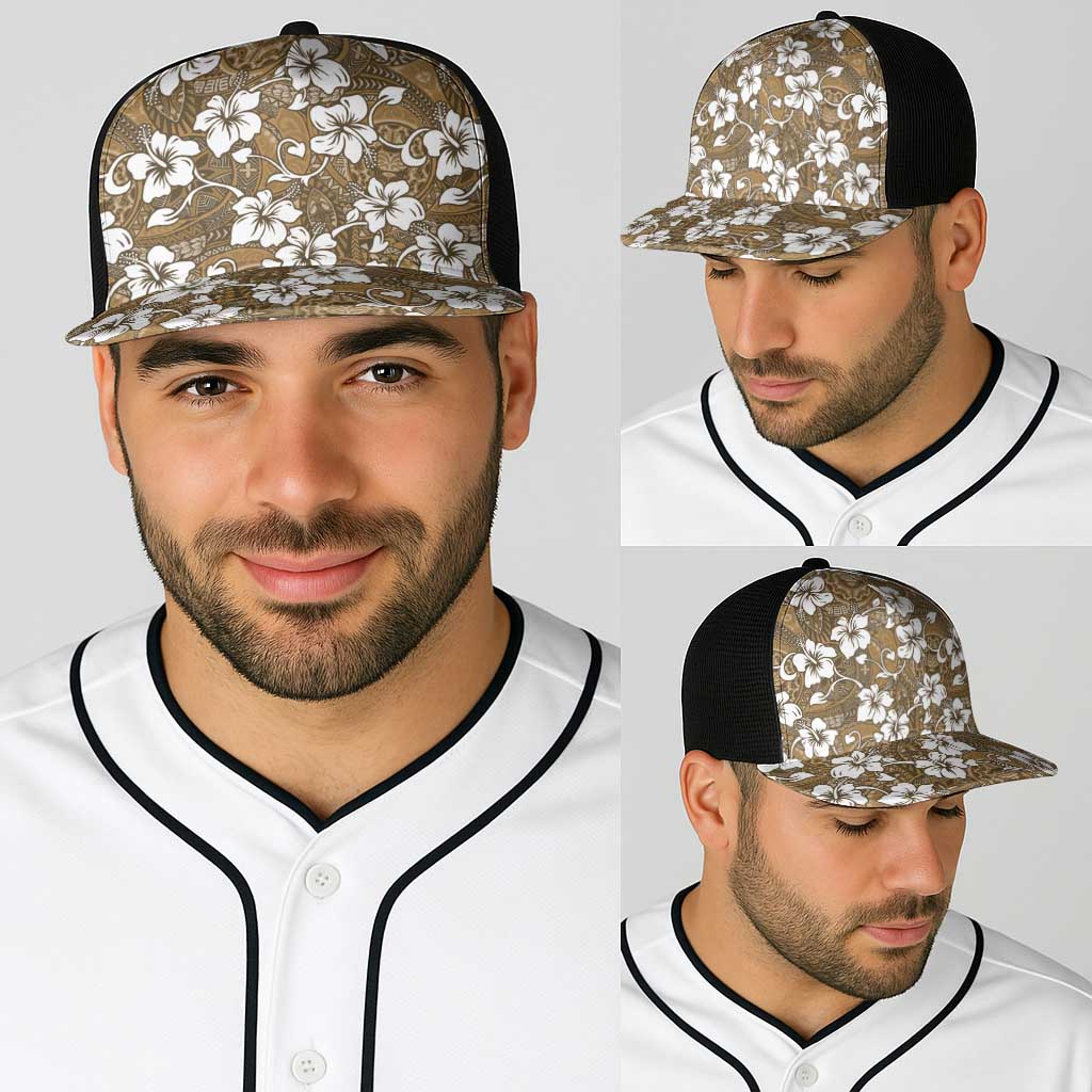 Kuvui Bula Fiji Baseball Net Cap Fijian Tapa Seamless Hibiscus - Polynesian Pride