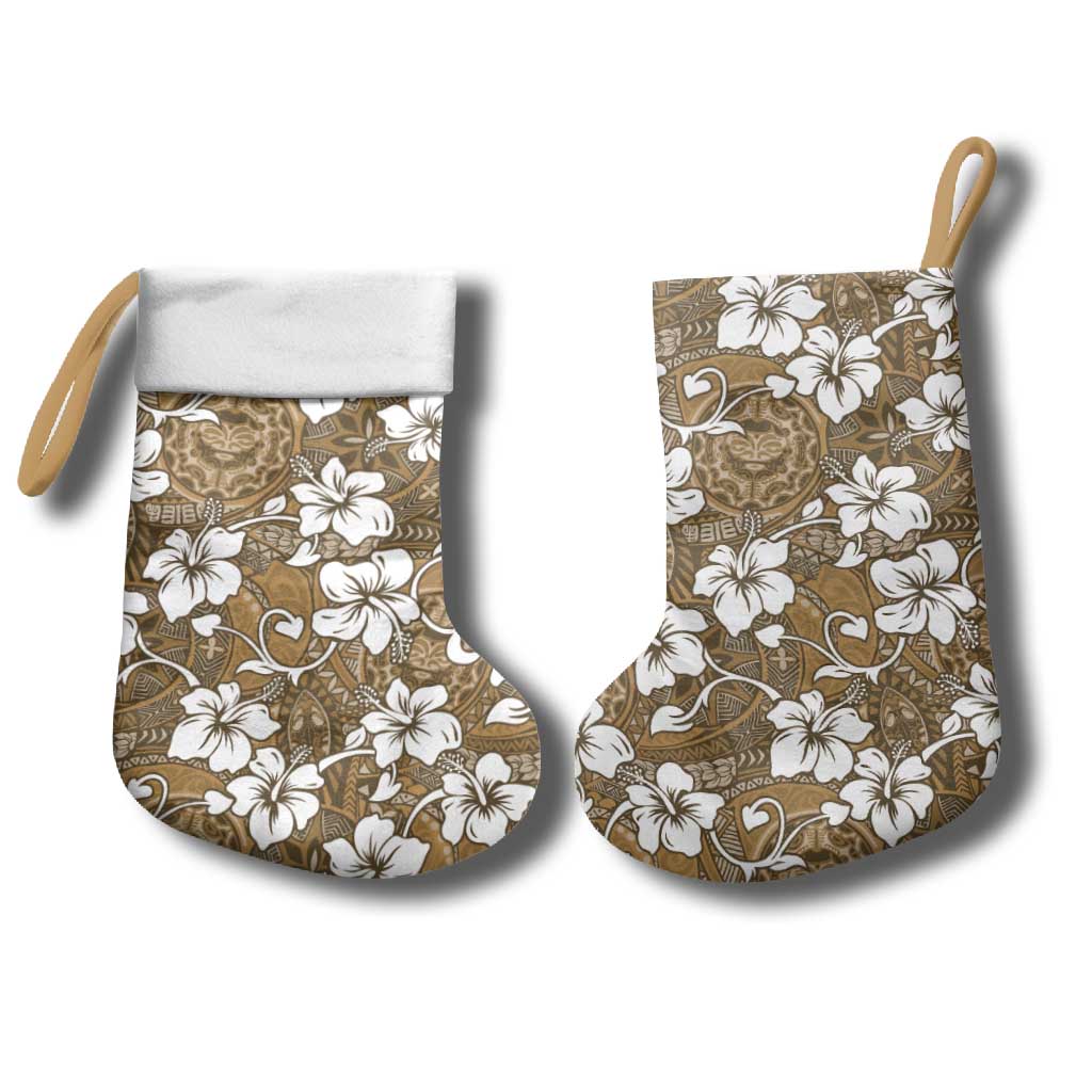 Kuvui Bula Fiji Christmas Stocking Fijian Tapa Seamless Hibiscus - Polynesian Pride