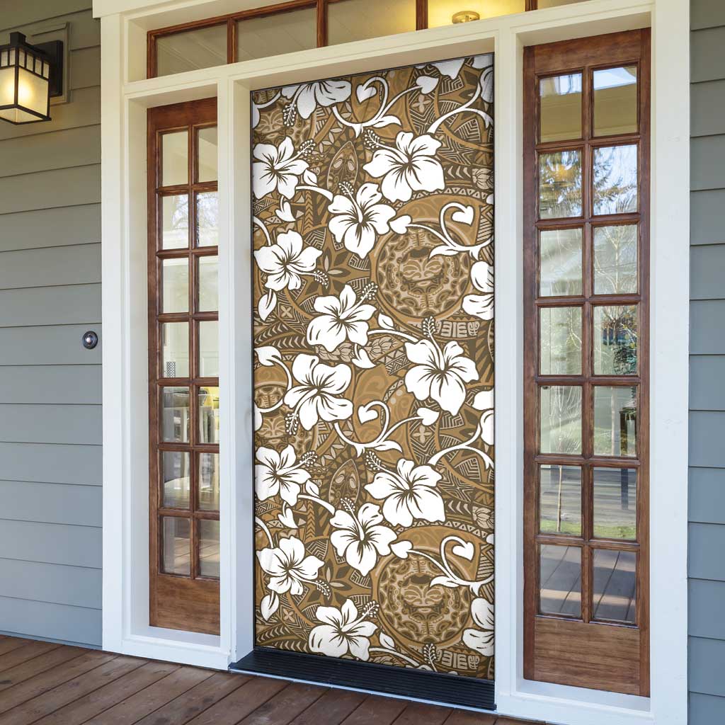 Kuvui Bula Fiji Door Cover Fijian Tapa Seamless Hibiscus - Polynesian Pride