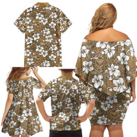 Kuvui Bula Fiji Family Matching Off Shoulder Short Dress and Hawaiian Shirt Fijian Tapa Seamless Hibiscus LT14 - Polynesian Pride