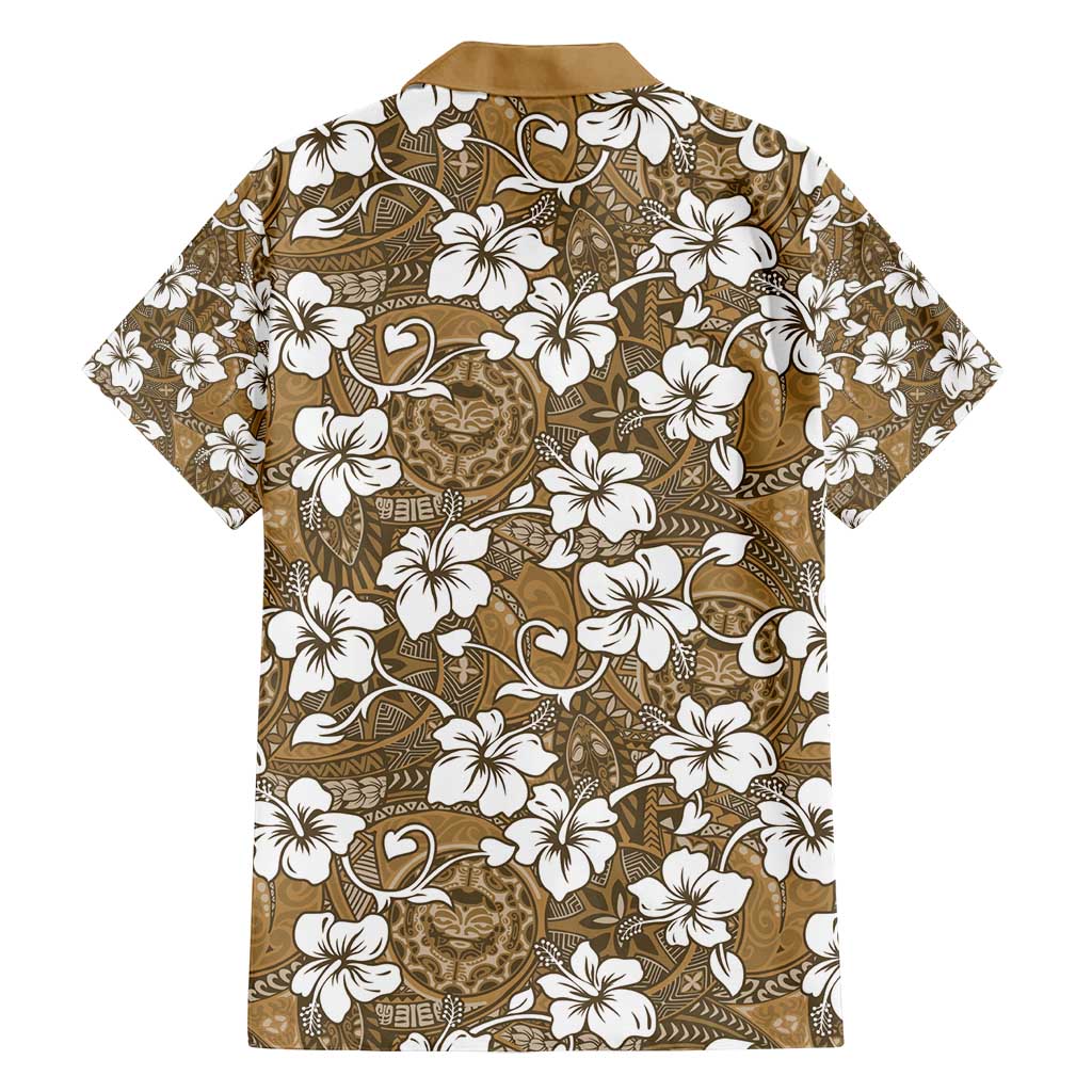 Kuvui Bula Fiji Family Matching Off Shoulder Short Dress and Hawaiian Shirt Fijian Tapa Seamless Hibiscus LT14 - Polynesian Pride