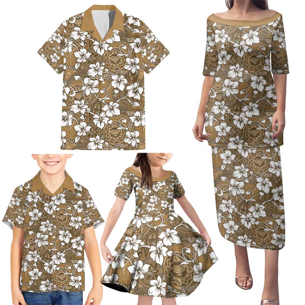 Kuvui Bula Fiji Family Matching Puletasi and Hawaiian Shirt Fijian Tapa Seamless Hibiscus LT14 - Polynesian Pride
