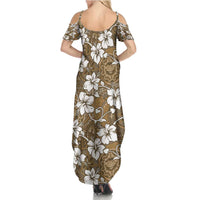 Kuvui Bula Fiji Family Matching Summer Maxi Dress and Hawaiian Shirt Fijian Tapa Seamless Hibiscus LT14 - Polynesian Pride