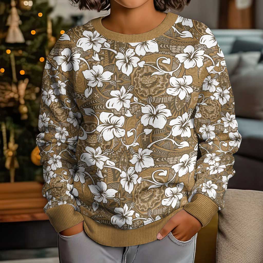 Kuvui Bula Fiji Kid Ugly Christmas Sweater Fijian Tapa Seamless Hibiscus - Polynesian Pride