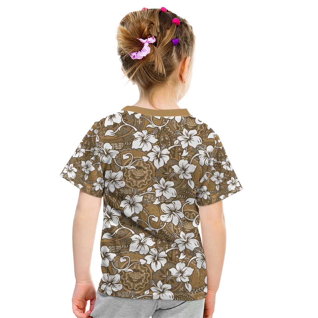 Kuvui Bula Fiji Kid T Shirt Fijian Tapa Seamless Hibiscus - Polynesian Pride