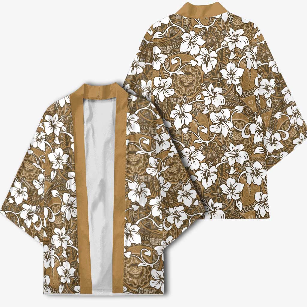 Kuvui Bula Fiji Kimono Fijian Tapa Seamless Hibiscus - Polynesian Pride
