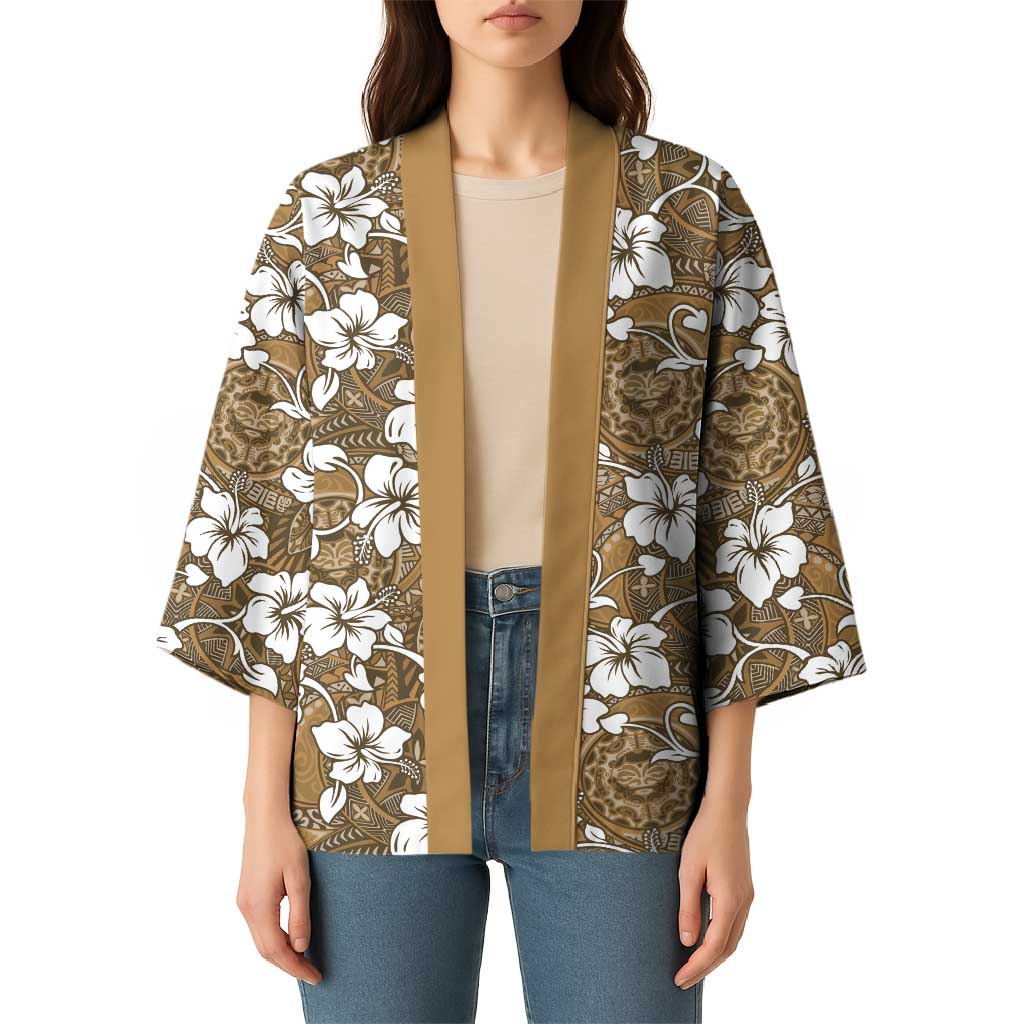 Kuvui Bula Fiji Kimono Fijian Tapa Seamless Hibiscus - Polynesian Pride