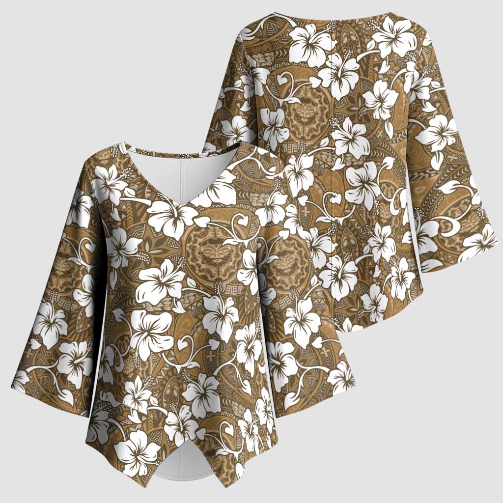Kuvui Bula Fiji Kimono Sleeve Blouse Fijian Tapa Seamless Hibiscus - Polynesian Pride